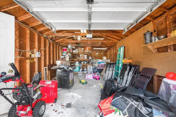 a storage room with furniture