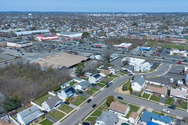 an aerial view of a city with lots of residential buildings