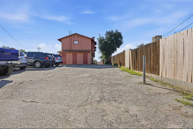 a car parked in front of a house