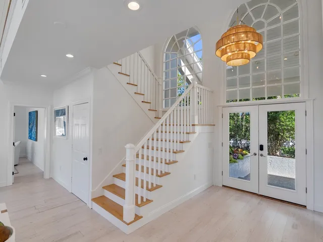 en view interior of a house with entryway and wooden floor