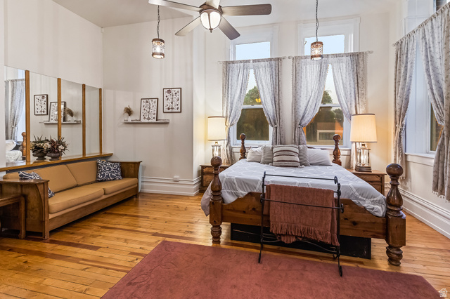 21 North Main Street Kingston, UT 84743 - Photo 82 of 107 Bedroom with wood-type flooring and ceiling fan