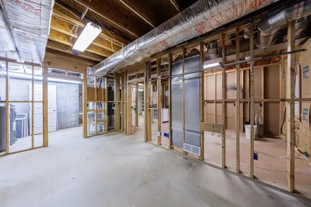 a swimming pool with some trees