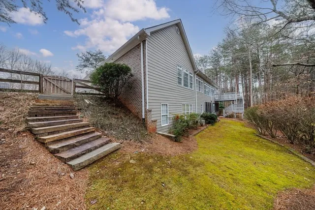 a view of a sign under a lake