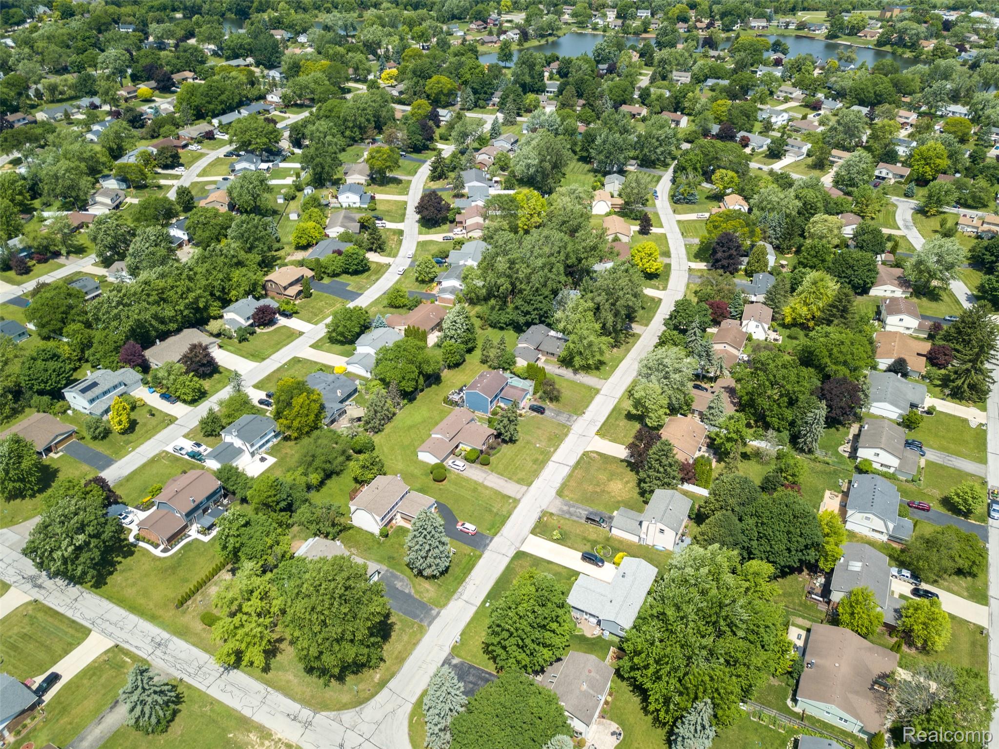 22533 Winfield Road Novi, MI 48375 - Photo 42 of 43 Aerial overview of a residential neighborhood featuring numerous detached homes, mature trees, and paved streets