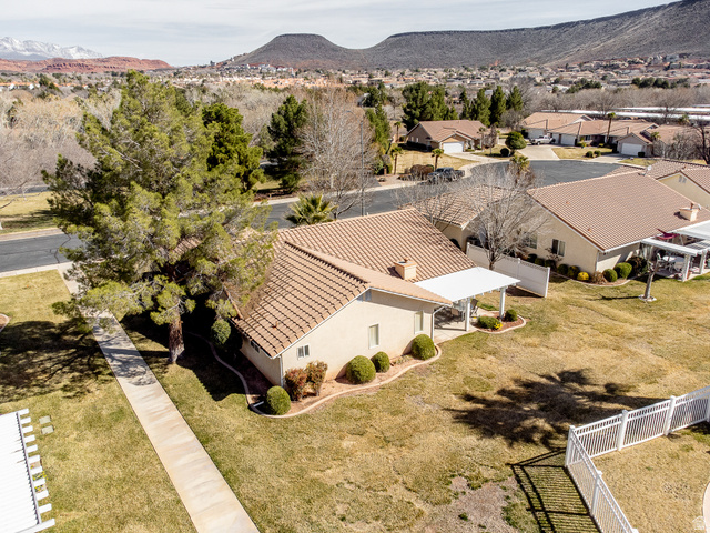 1825 West Mathis Park Place, Unit 46 St. George, UT 84770 - Photo 2 of 45 Aerial view of residential area featuring mountains