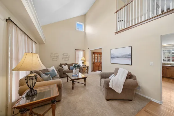 a living room with furniture and a couch