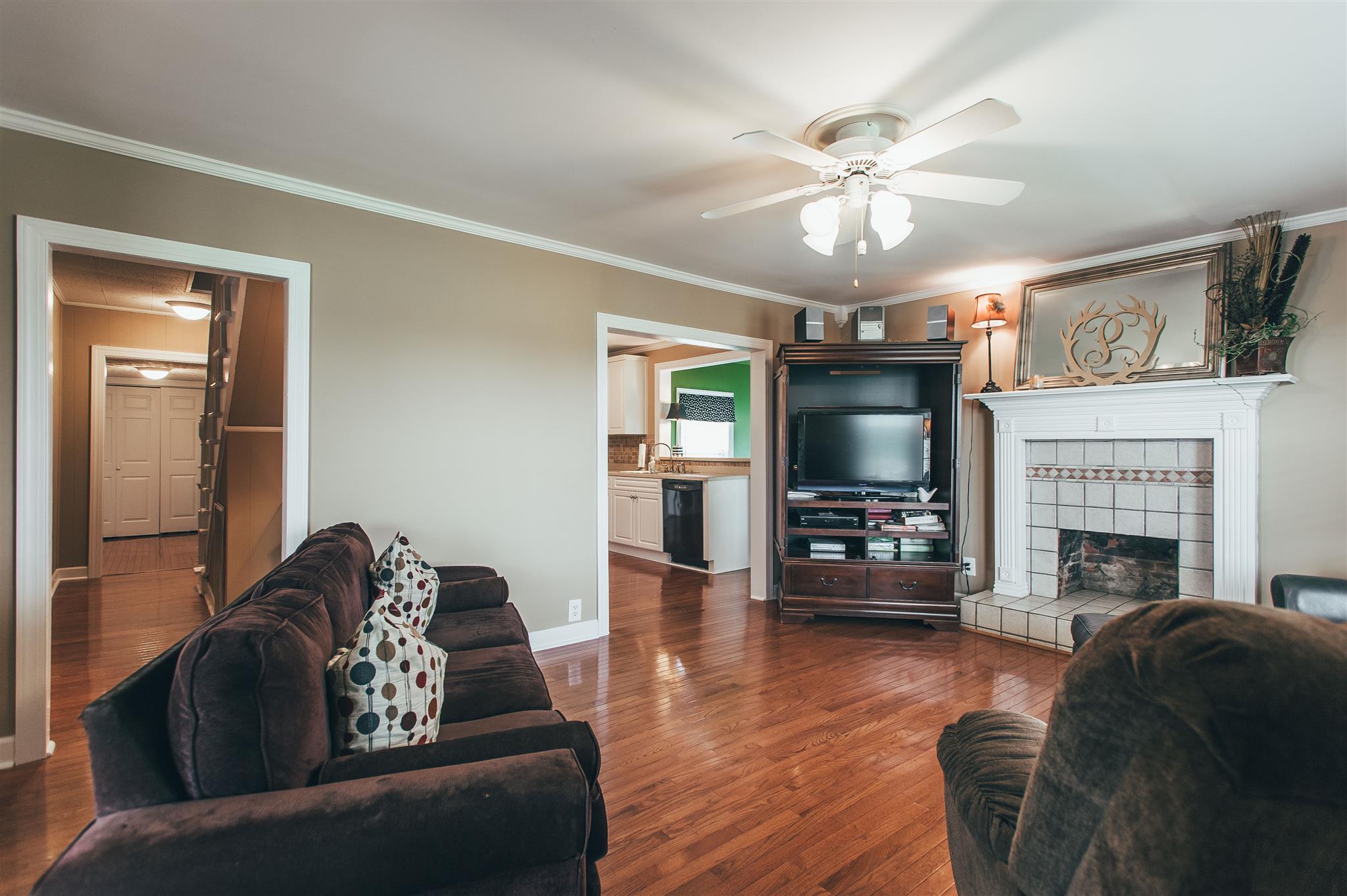 498 Canoe Branch Road Castalian Springs, TN 37031 - Photo 2 of 30 a living room with furniture and a fireplace