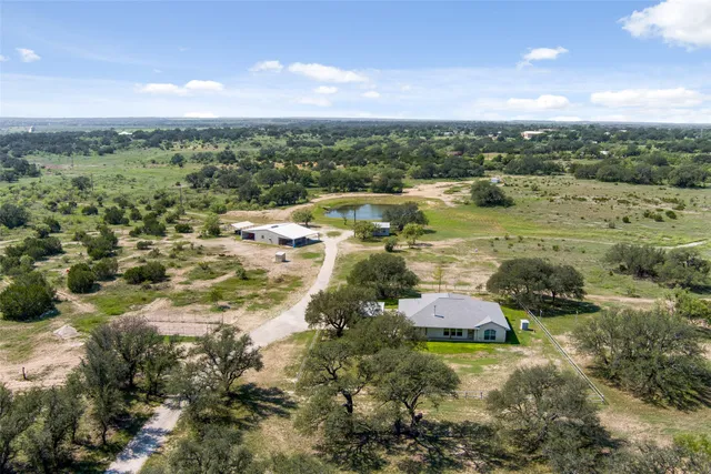 a view of a lake with a city