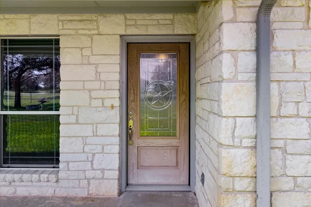 a view of a door of the house