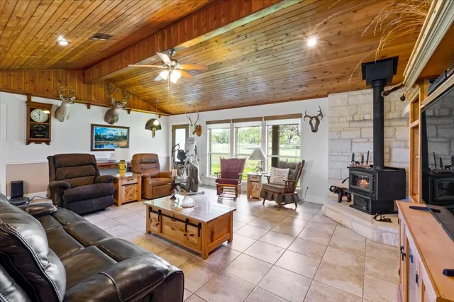 a living room with furniture