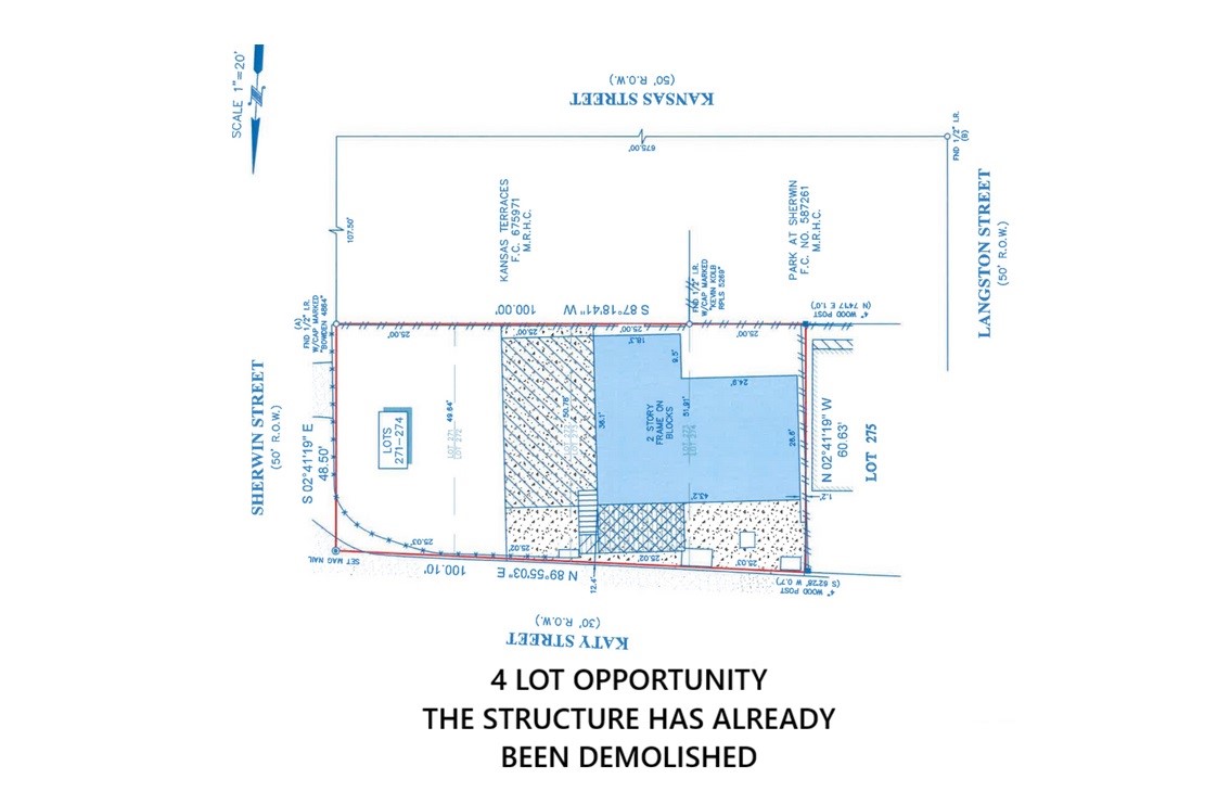 5807 Katy Street Houston, TX 77007 - Photo 5 of 37 Lots 271, 272, 273, & 274 will all be included! The structure has already been demolished.