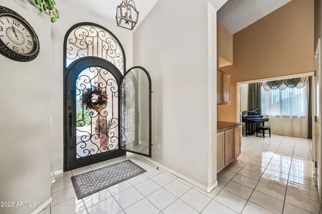 a swimming pool with outdoor seating yard and barbeque oven