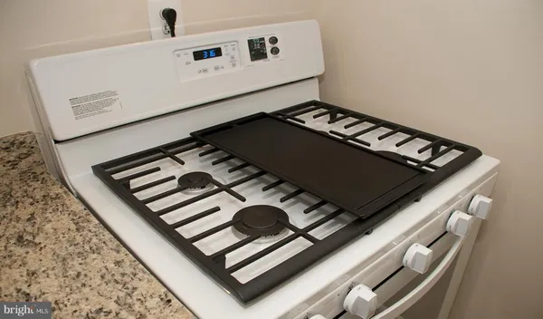 a close up of a stove top oven