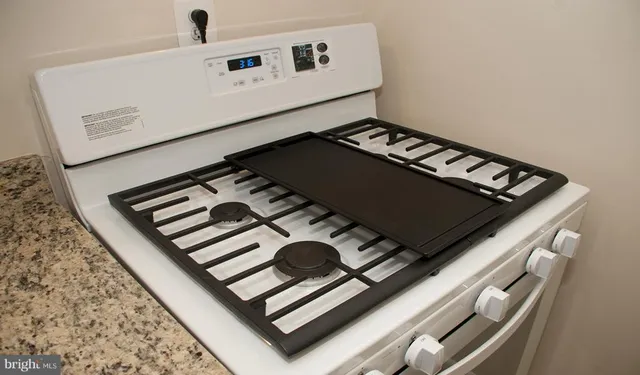 a close up of a stove top oven