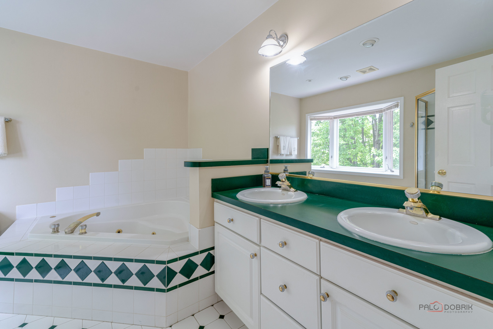 357 Roberts Road Inverness, IL 60010 - Photo 30 of 50 a bathroom with a granite countertop sink and a mirror