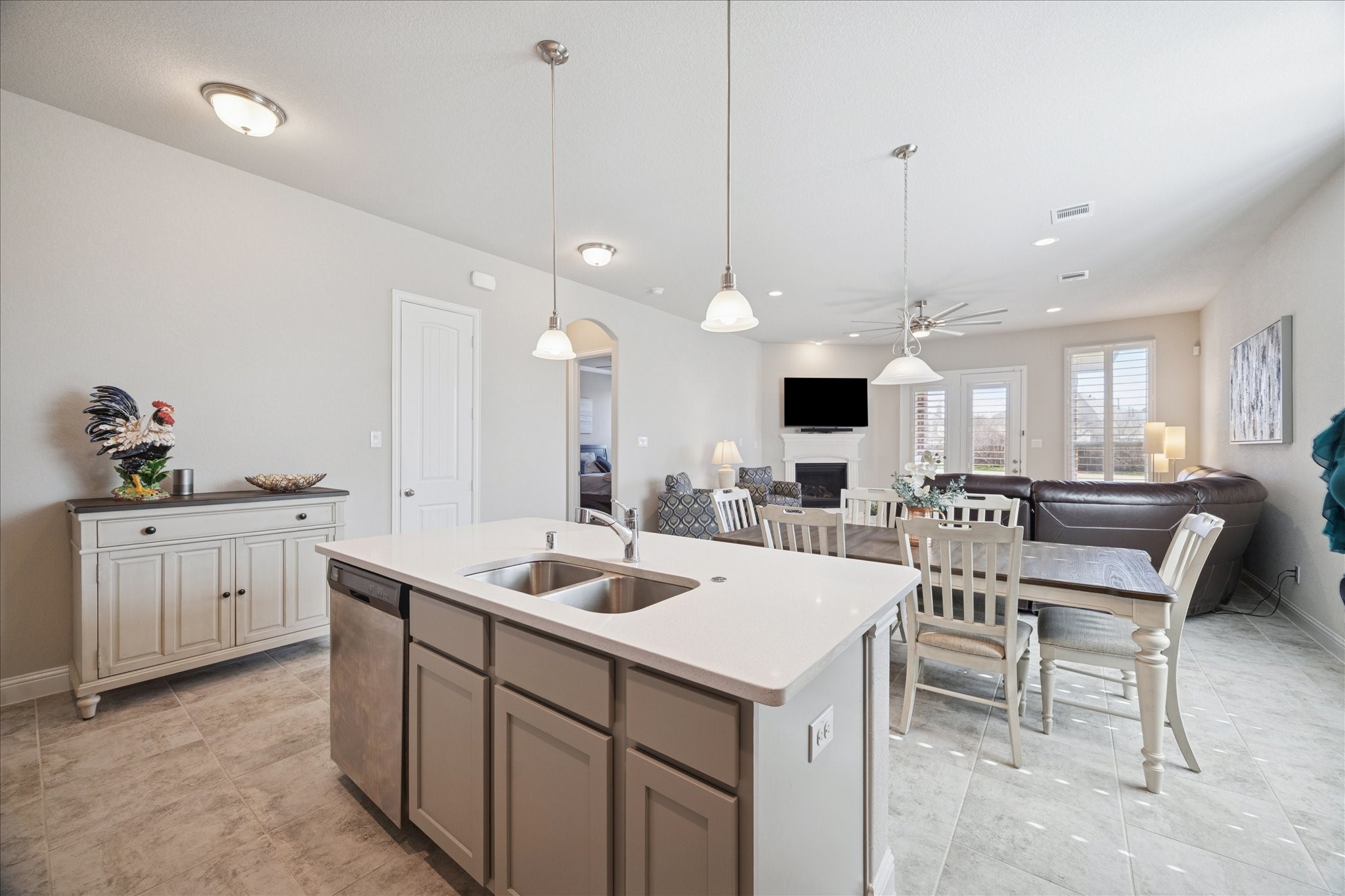 4615 Verbena Valley Way Spring, TX 77388 - Photo 6 of 25 Looking from the kitchen, through the breakfast or eating area to the family room. This is open concept living!