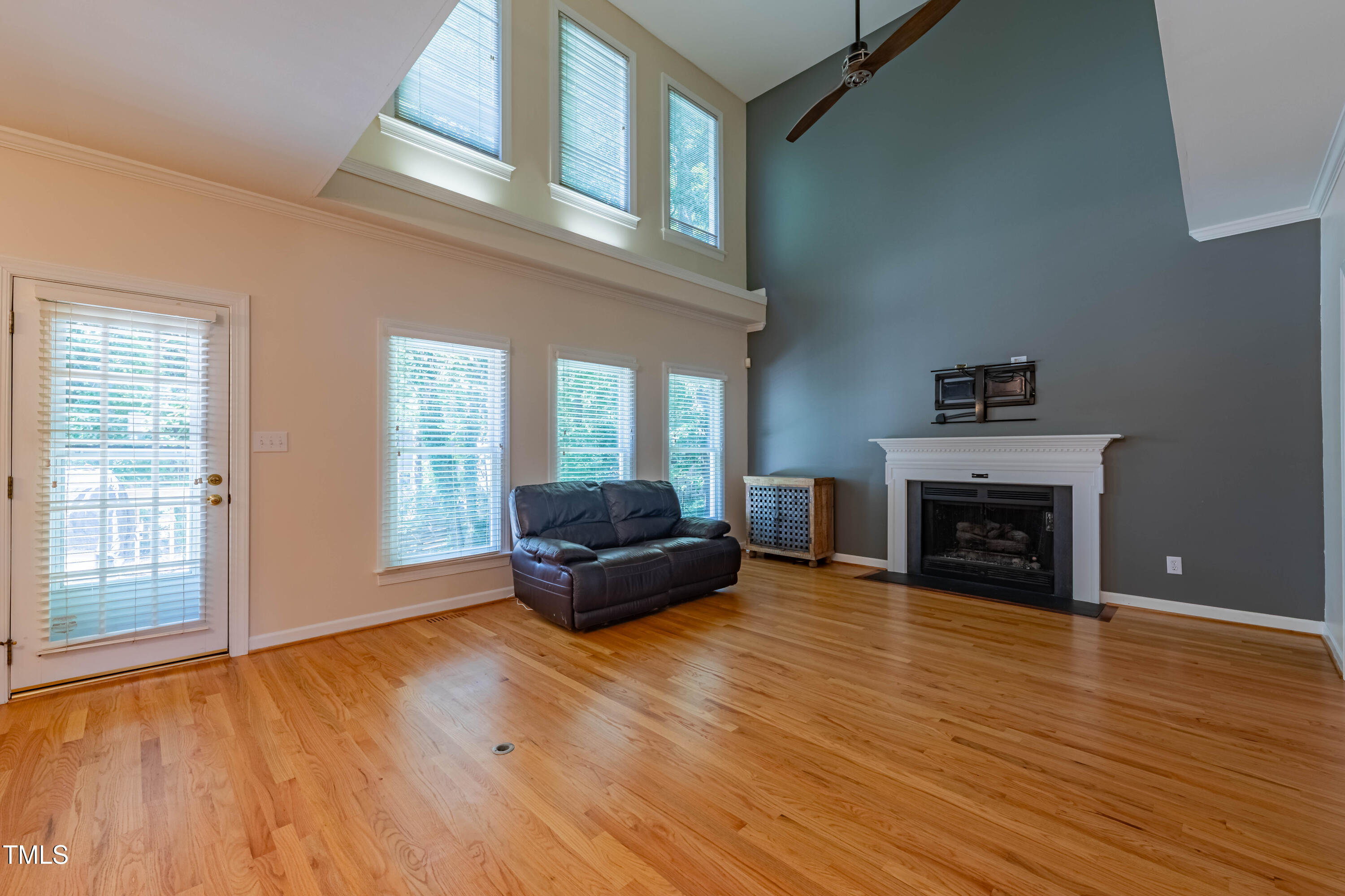 3009 Walton Heath Court Raleigh, NC 27612 - Photo 3 of 40 a living room with furniture and a fireplace