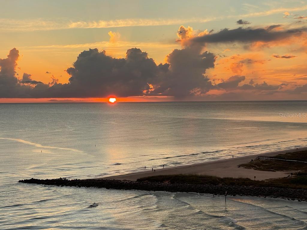 a view of an ocean and beach