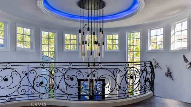 a view of entryway with a chandelier