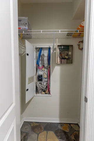 a view of storage and utility room