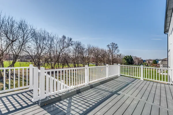 a view of a wooden roof deck