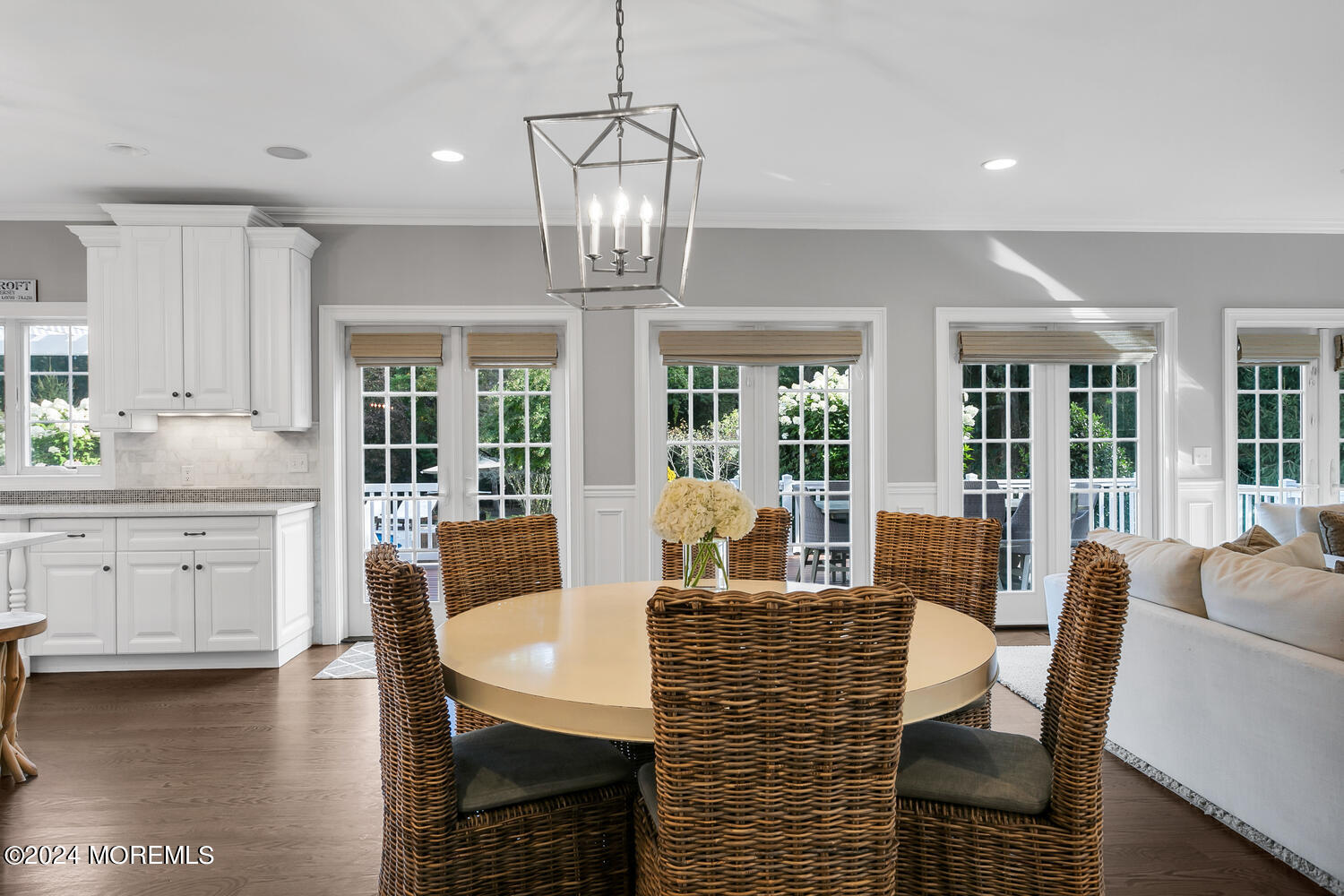 19 Old Phalanx Road Lincroft, NJ 07738 - Photo 11 of 68 a view of a dining room with furniture wooden floor and chandelier