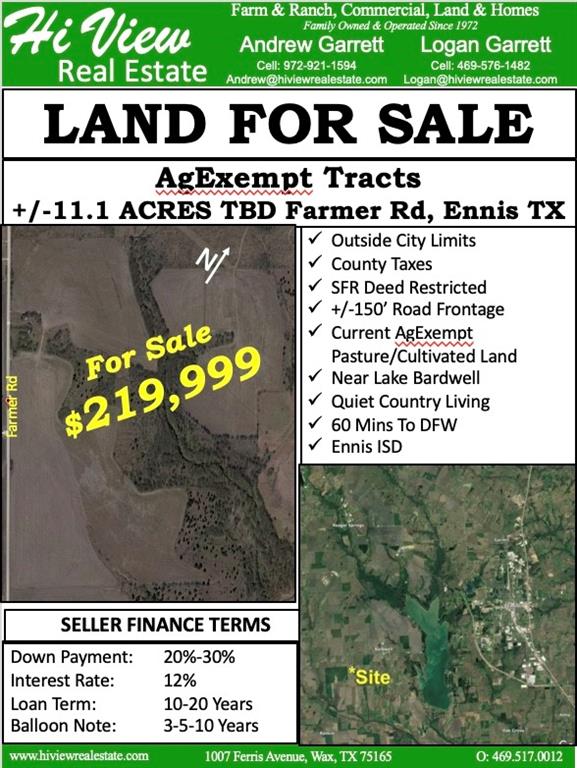 591 Farmer Road Ennis, TX 75119 - Photo 6 of 7 Flyer wVarious Details & Seller Finance Info.