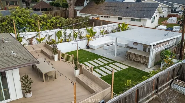 an aerial view of a house with balcony