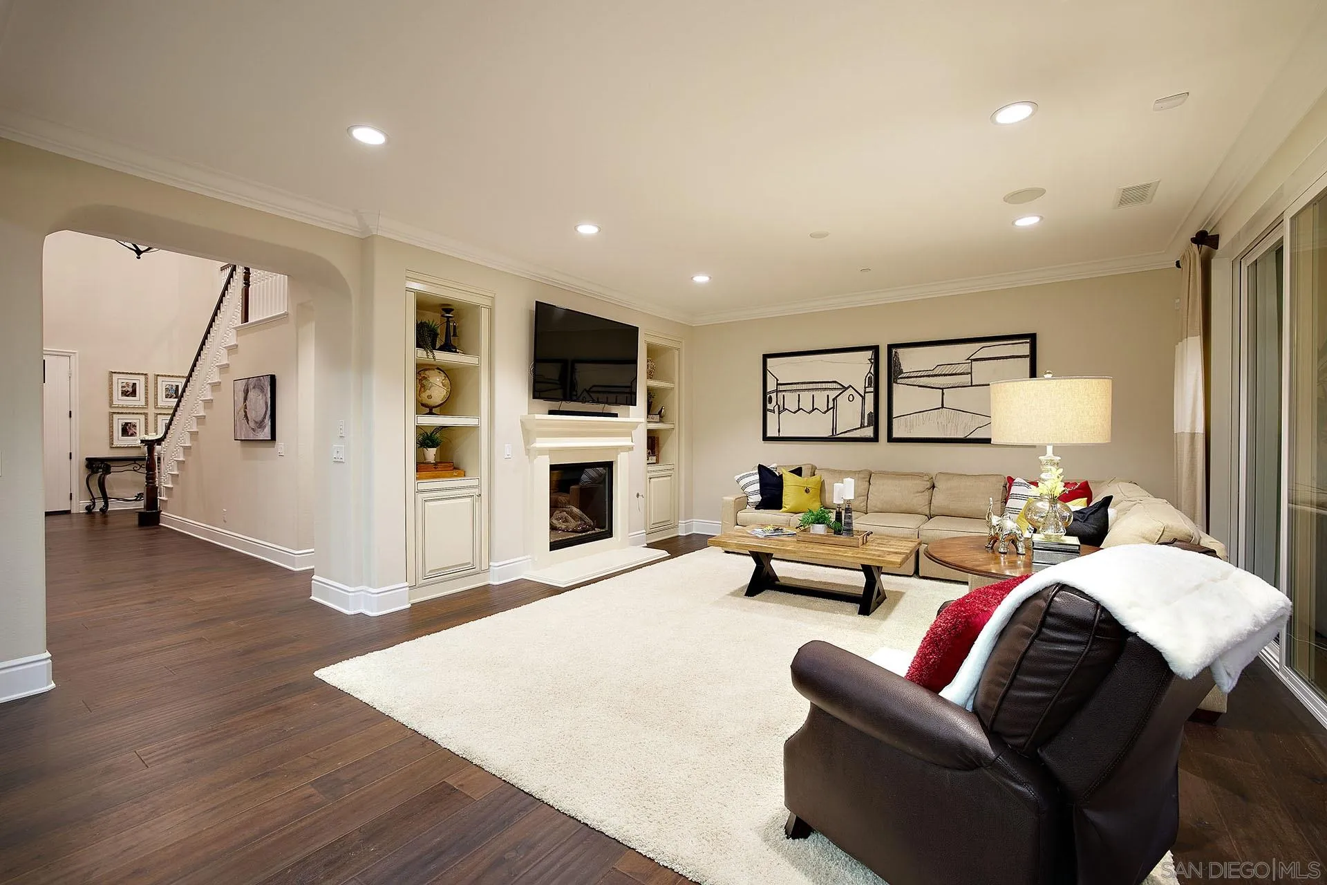 17778 Ralphs Ranch Road San Diego, CA 92127 - Photo 12 of 48 a living room with furniture fireplace and flat screen tv