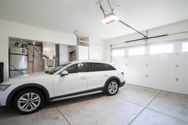 a view of a car in a garage
