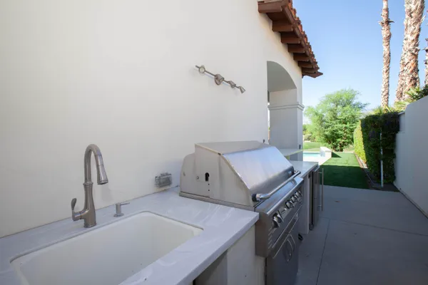 a workspace with a sink