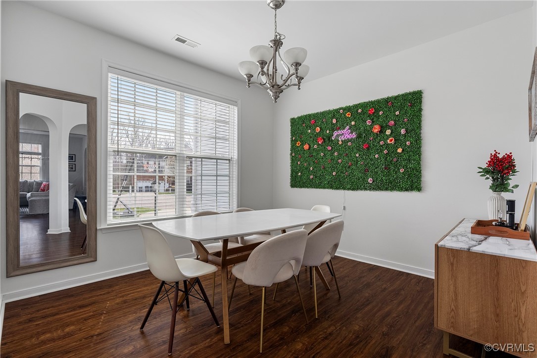 2112 Tomahawk Ridge Place Midlothian, VA 23112 - Photo 7 of 50 Dining room featuring visible vents, baseboards, d