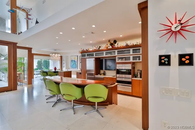 a kitchen with a stove and a microwave