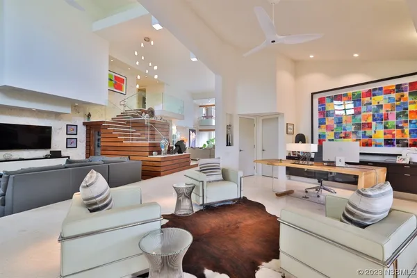a large spacious bathroom with a large tub and shower