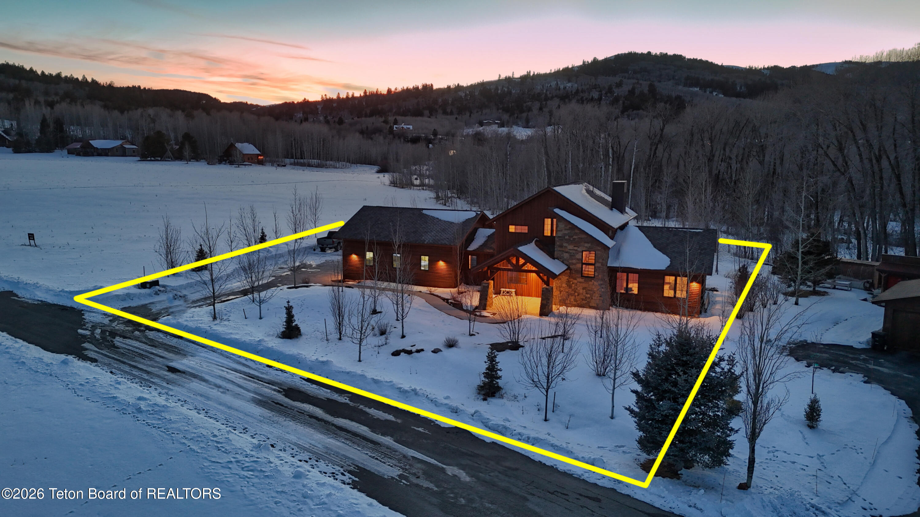 9802 Hiddenwaters Lane Victor, ID 83455 - Photo 38 of 52 Aerial with Property Boundaries