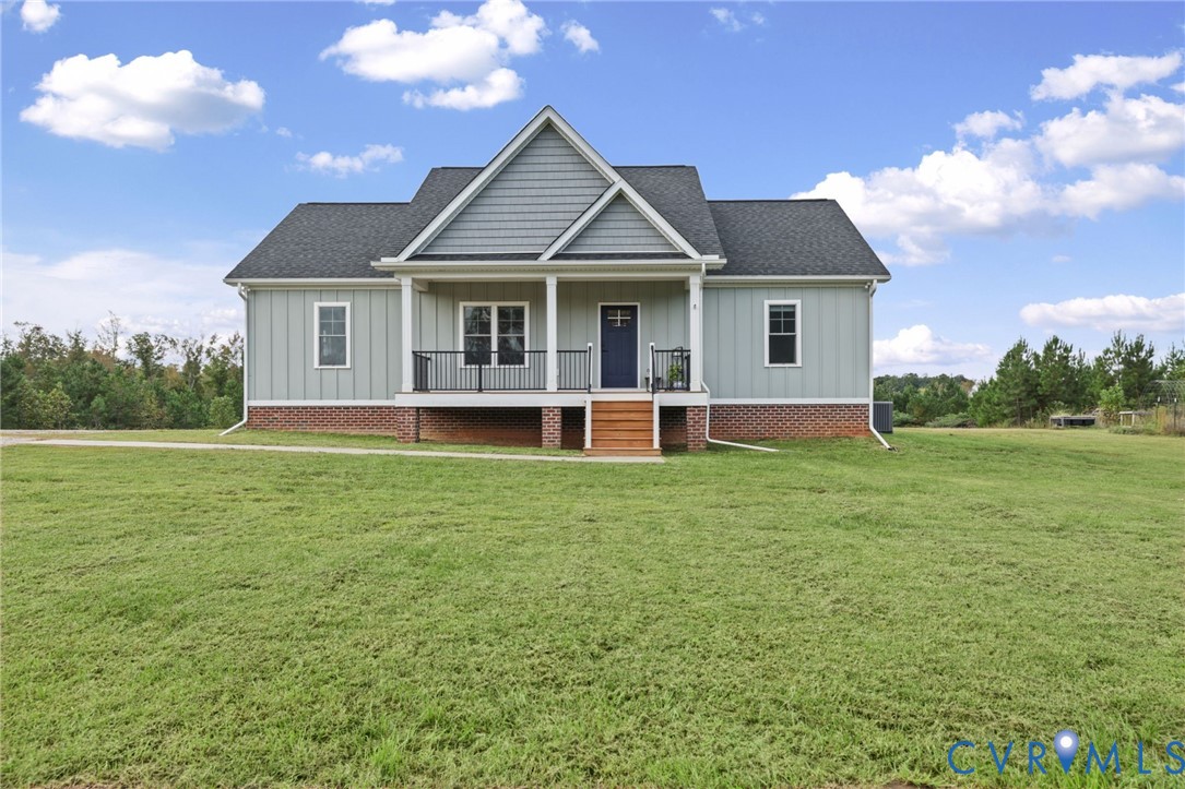 115 Jenkins Church Road Cumberland, VA 23040 - Photo 28 of 28 Gable roof design, columned front porch with black