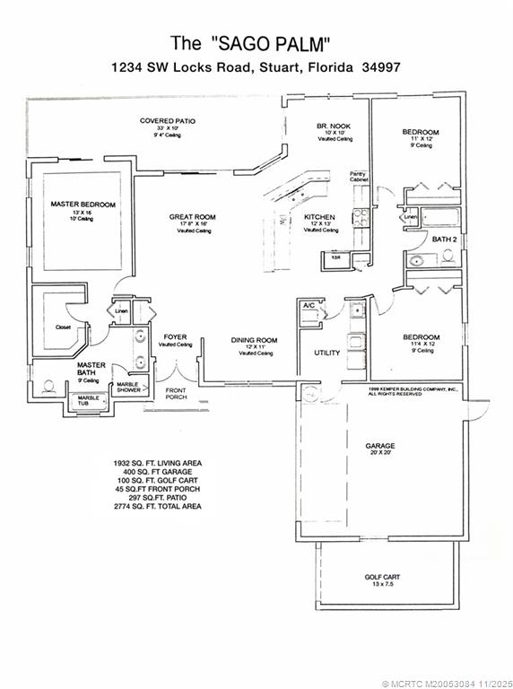 1234 Southwest Locks Road Stuart, FL 34997 - Photo 52 of 52 Floor Plan (Measurements are Approximate)