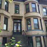 a view of a brick building