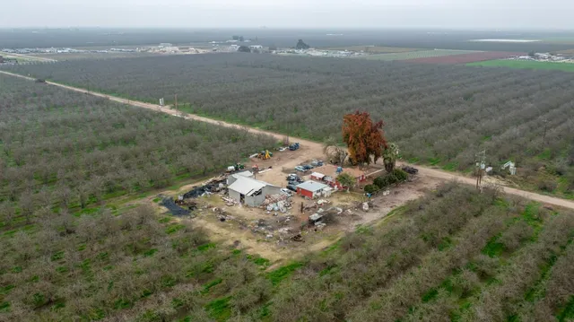 a view of a lake from a yard