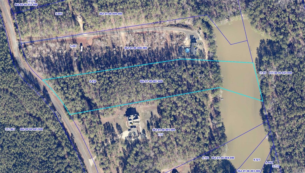 1702 Goings Road Chester, SC 29706 - Photo 1 of 24 Aerial view outlines the expansive wooded acreage bordered by peaceful water.