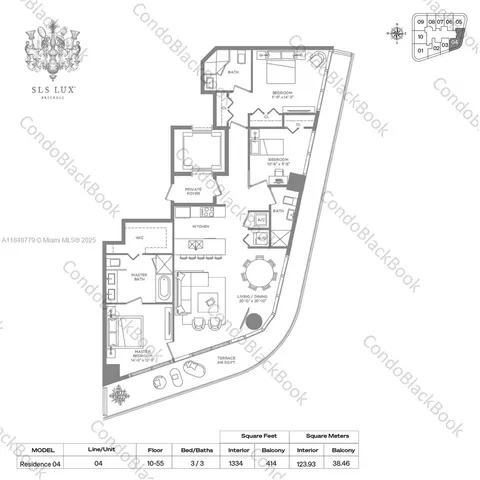 a swimming pool with outdoor seating and a lots of potted plants