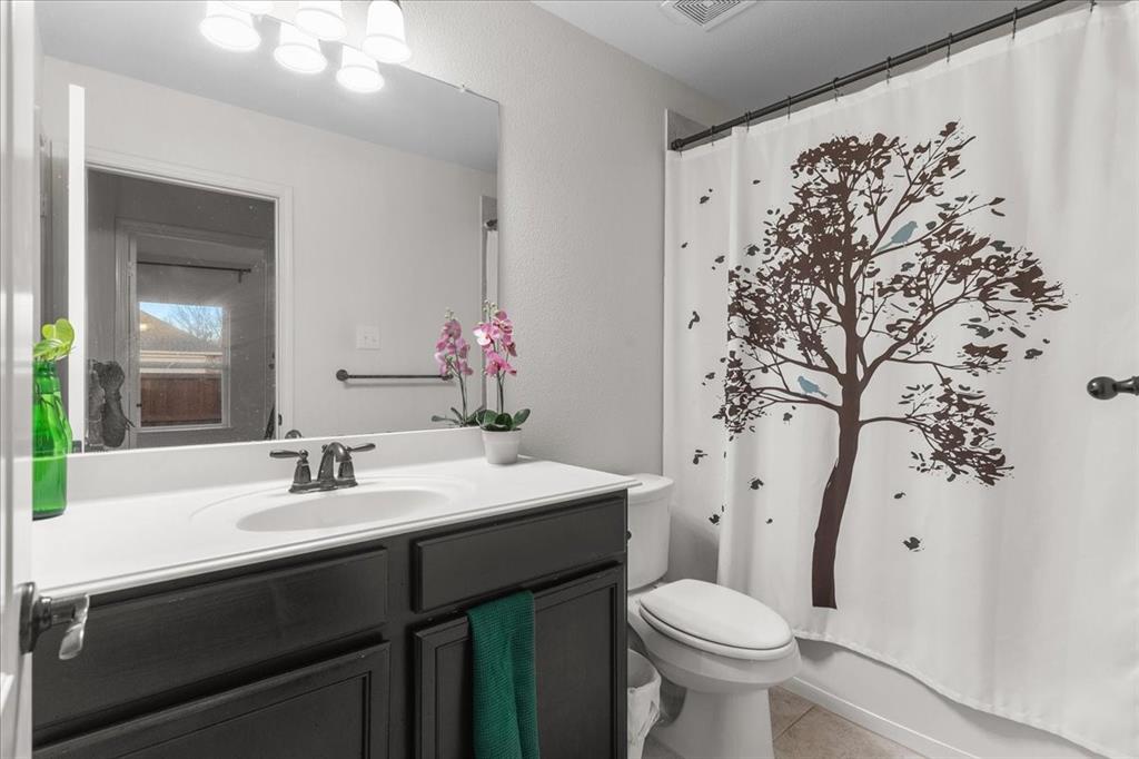 2529 Spring Meadows Drive Denton, TX 76209 - Photo 24 of 29 a bathroom with a sink and mirror with toilet