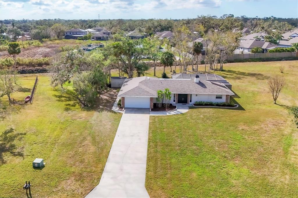 a view of a swimming pool with a lake view