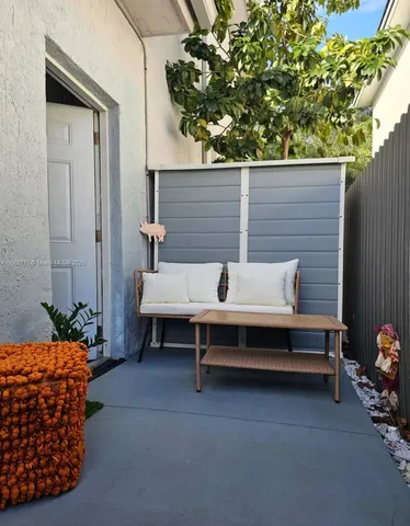 a outdoor space with a couch