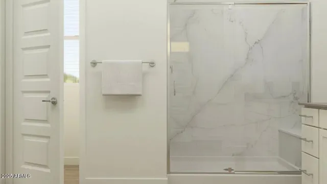 a bathroom with a shower