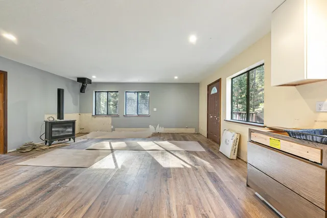 a view of a house with a small garden