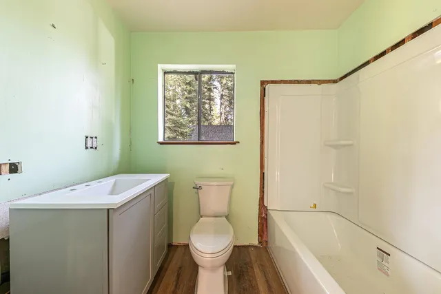 a view of wooden door