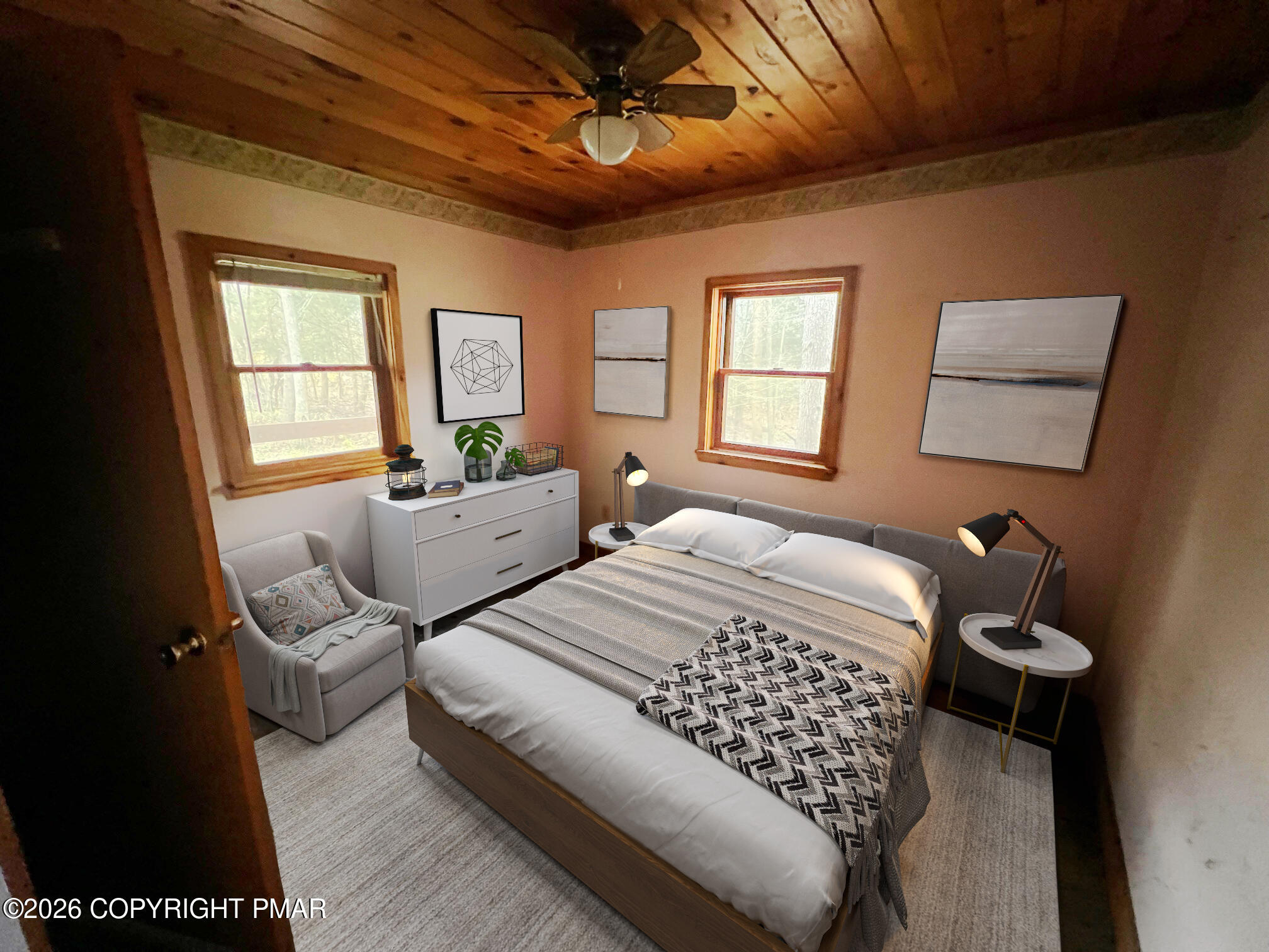 2564 Hills Creek Lake Road Wellsboro, PA 16901 - Photo 13 of 26 a bedroom with a bed and wooden floor