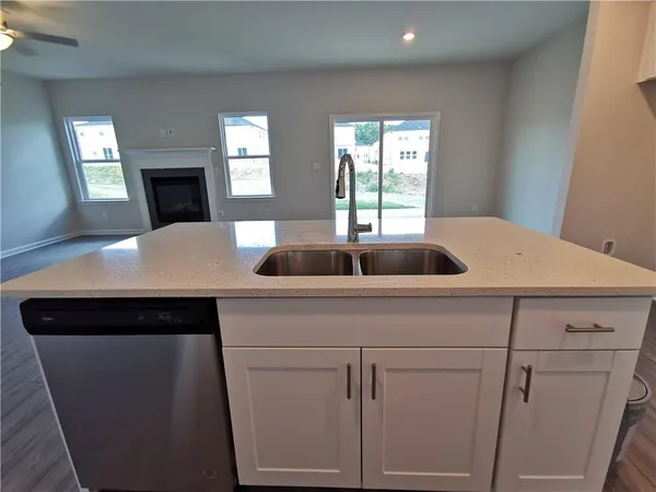 a close view of sink and mirror