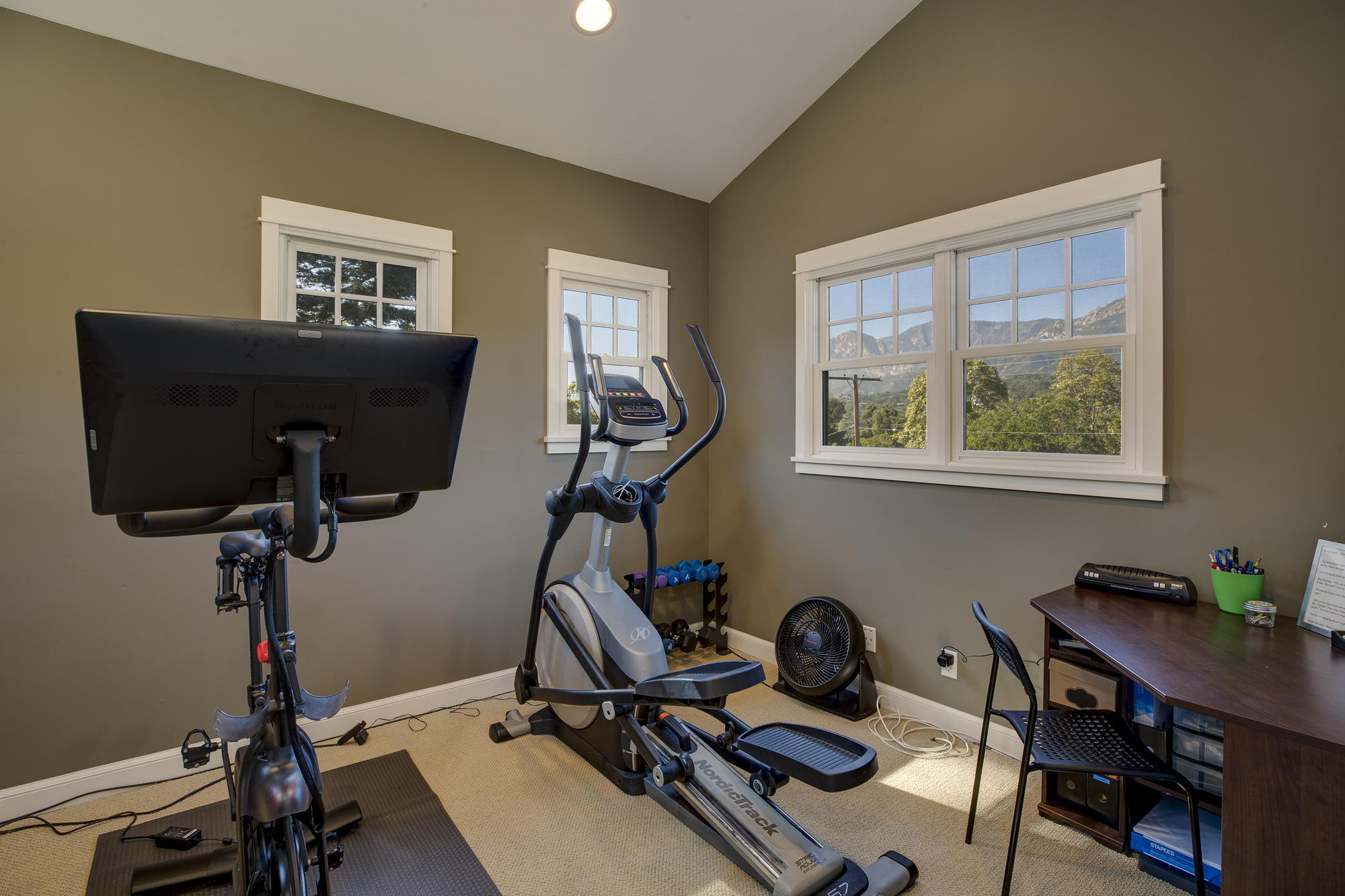 1006 Mission Ridge Road Santa Barbara, CA 93103 - Photo 15 of 21 a view of a workspace with furniture and a window
